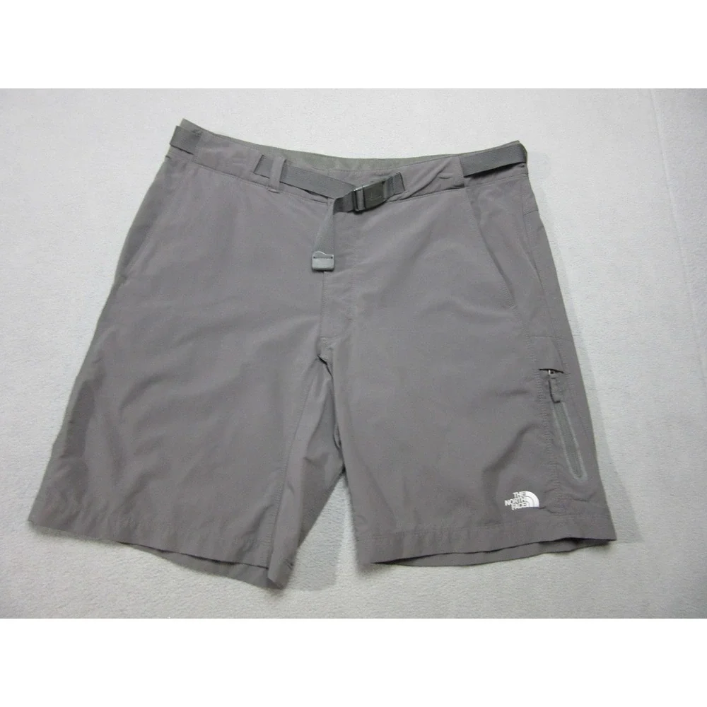 The North Face Shorts Mens 36 Gray Hiking Belted Cargo Zip Pockets Outdoor